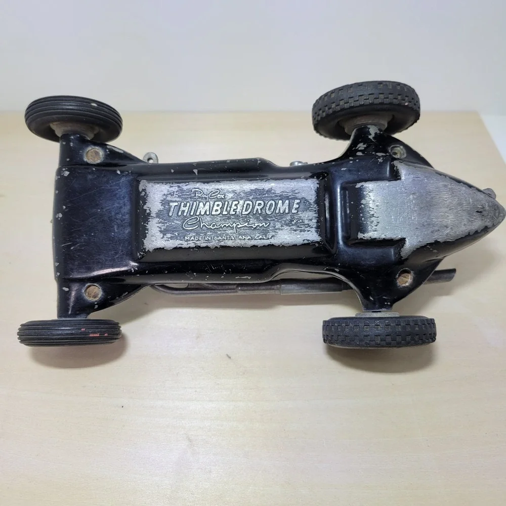 Vintage Cox‎ Thimble Drome Champion Metal Toy Race Car #21 Santa Ana